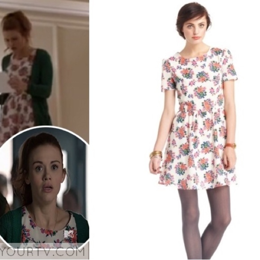 Maison Jules White and Pink Floral Mini Dress